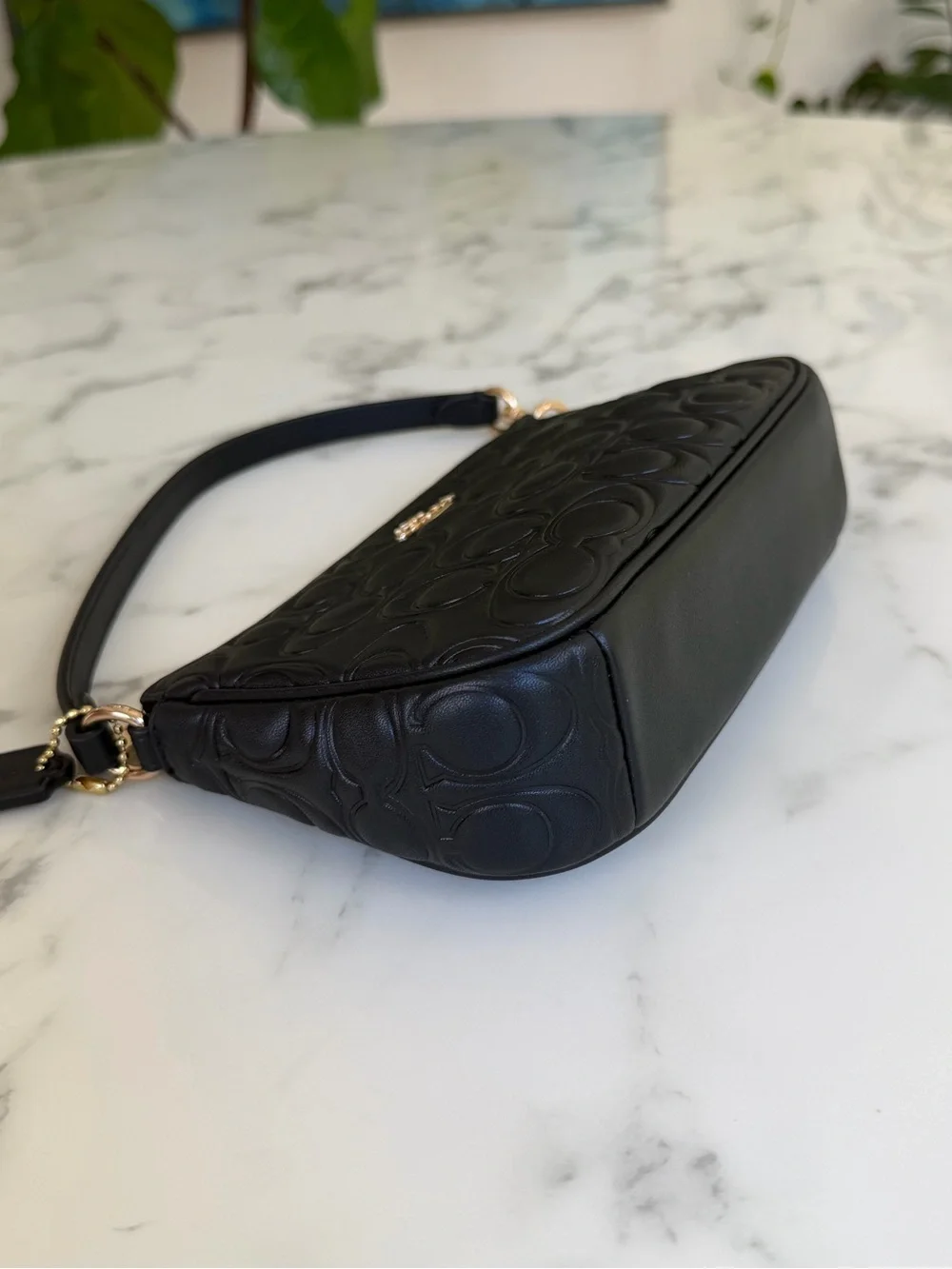 Coach Nolita 19 In Signature Leather CZ456 Black Mini Shoulder Bag Wristlet